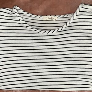 Soft Black and White Striped Top